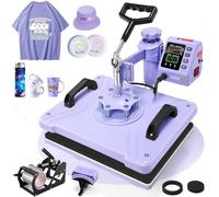 WHUBEFY - Prensa de calor, máquina de impresión de camisetas 5 en 1, máquina de transferencia de calor industrial digital de 15 x 12 pulgadas, máquina de prensa de calor de sublimación para camisetas