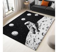 WHUOEUCO Alfombra para Salón 140x200cm Astronauta del Planeta De Dibujos Animados Alfombras Lavable Moderna Comedor Cocina Habitación, Alfombra Pelo Corto Fácil de Cuidar, Alfombra Grande