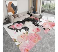 WHUOEUCO Alfombra Salon Animales Vacas Rosas 180x240cm Impresión 3D Moderna Alfombra Suave de Pelo Corto Lavable para Dormitorio, Comedor, Salon