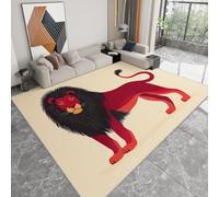 WHUOEUCO Alfombra Salon Grande Pelo Corto Ilustración León Abstracto 180x240cm Alfombra Antideslizante Lavable para Dormitorio, Comedor, Cocina, Oficina