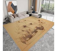 WHUOEUCO Alfombra Salon Lavable Antideslizante Veleros Buques De Guerra 80x150cm Alfombra Moderna de Pelo Corto para Salon, Dormitorio, Oficina, Decoración del Hogar