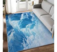 WHUOEUCO Alfombra Salon Pelo Corto Lavable Escena de Iceberg nevado 160x230cm Alfombra Antideslizante con Impresión 3D para Dormitorio, Comedor, Pasillo e Interior