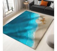 WHUOEUCO Alfombras de Salón 160x230cm Conchas De Playa Alfombra Impresión 3D Moderno, Suave Pelo Corto Lavable, para Dormitorio, Comedor, Salon, Decoración del Hogar