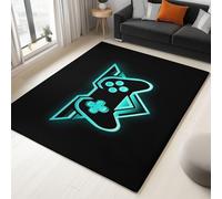WHUOEUCO Alfombras Salon 140x200cm Controlador De Juego De Dibujos Animados Alfombra Pelo Corto Suave Moderna, Decoración del Hogar Alfombra Antideslizante, Alfombras Impresión Niños