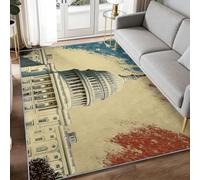 WHUOEUCO Alfombras Salon Grande Castillo de Estilo Retro 120x180cm Alfombra Habitacion Pelo Corto Suave, Alfombras Antideslizante Lavable para Habitación Niños Decoración