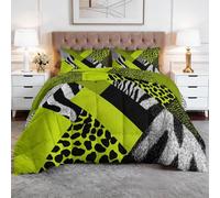 WHUOEUCO Edredón 4 Estaciones Cama 150 220x240cm Textura De Manchas De Animales Set Edredón Nórdico de Relleno Microfibra Suave, Colcha de Invierno y Verano para Niños y Personas Alérgicas