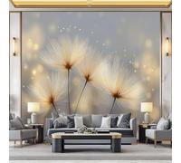 WHUOEUCO Papel Pintado 3D Dientes León Brillantes Ensueño, 200x140 cm Fotomurales Tejido No Tejido Papel Tapiz Grande Murales Fotográfico Moderno Decoración de Paredes