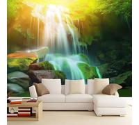 WHUOEUCO Papel Pintado 3D Paisaje De Cascada Del Bosque 200x140 cm Fotomurales Tejido No Tejido Papel Tapiz Grande Murales Fotográfico Moderno Decoración de Paredes