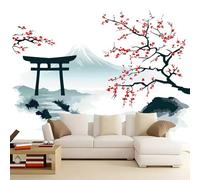 WHUOEUCO Papel Pintado Efecto 3D Árbol De Flor De Nieve Japonés 400x280 cm Fotomurales Papel Tapiz Tejido No Tejido, Moderno Murales Decoración para Dormitorio Salón Habitación de Niño