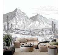 WHUOEUCO Papel Pintado Efecto 3D Cactus Gris Del Desierto 350x256 cm Fotomurales Papel Tapiz No Tejido, Moderno Murales Decoración para Dormitorio Salón Habitación de Niño