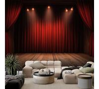 WHUOEUCO Papel Pintado Efecto 3D Telón Rojo Del Escenario 200x140 cm Fotomurales Papel Tapiz No Tejido, Moderno Murales Decoración para Dormitorio Salón Habitación de Niño