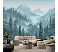 WHUOEUCO Papel Pintado No Tejido Montañas Del Bosque Brumoso 400x280 cm Papel de Pared Fotomural Panorámico 3D, Decoración Interior Moderno Para Salón Dormitorio Habitación Niño