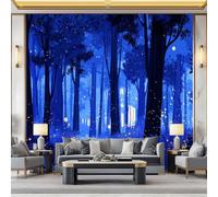 WHUOEUCO Papel Pintado Panorámico Luciérnagas El Bosque 400x280 cm Fotomurales Artes 3D Papel Tapiz Tejido No Tejido, para Salón Dormitorio Murales Decoración Pared De Tv