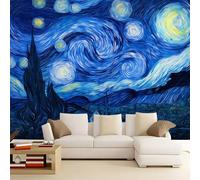 WHUOEUCO Papel Pintado Panorámico Montañas De Cielo Estrellado Abstracto Azul 500x280 cm Fotomurales Artes 3D Papel Tapiz Tejido No Tejido, para Salón Dormitorio Murales Decoración Pared De Tv