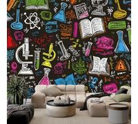 WHUOEUCO Papel Pintado Panorámico Química grafiti símbolos 350x256 cm Fotomurales Artes 3D Papel Tapiz Tejido No Tejido, para Salón Dormitorio Murales Decoración Pared De Tv
