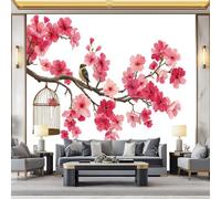 WHUOEUCO Papel Tapiz Fotográfico 3D Tradición China Flores 250x175 cm Papel Pintado Panorámico, Murales Decoración Pared Moderna para Cuarto de Niño, Salón, Oficina