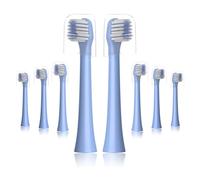 Whuppsi Cabezales de repuesto compatibles con el cepillo de dientes eléctrico Colgate Hum Smart, paquete de 8, azul, también apto para la serie de cepillos de dientes de batería 360 Sonic