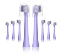 Whuppsi Cabezales de repuesto compatibles con el cepillo de dientes eléctrico Colgate Hum Smart, paquete de 8, morado, también apto para la serie de cepillos de dientes de batería 360 Sonic