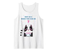 Why Be 6 When You Can Be 7 - Girls Birthday Cartoon Cat Camiseta sin Mangas