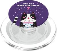 Why Be 6 When You Can Be 7 - Girls Birthday Cartoon Cat PopSockets PopGrip para MagSafe