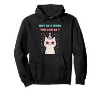 Why Be 6 When You Can Be 7 - Girls Birthday Cartoon Cat Sudadera con Capucha