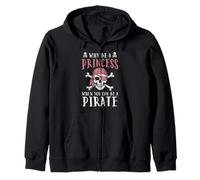 Why Be Princess Pirate Funny Jolly Roger Mujeres Niñas Niños Sudadera con Capucha