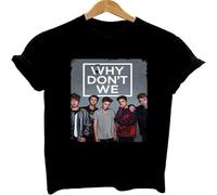 Why Don't We Graphic Summer Fashion Unisex 100% Cotton Short-Sleeve T-Shirts Black XXXL