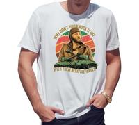 Why Don't You Knock It Off with Them Negative Waves Camiseta de Hombre Blanca Size M
