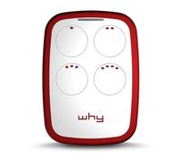 WHY EVO NOA Granade Red - Mando a distancia multifrecuencia de 280 a 868 MHz - Código fijo - Autoaprendizaje 4 en 1 - Mando a distancia para garaje - Puerta programable ergonómica de largo alcance