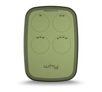 WHY EVO NOA Olive Green - Mando a distancia multifrecuencia de 280 a 868 MHz, con código variable y autoaprendizaje 4 en 1, mando a distancia para garaje, puerta programable, ergonómica, de largo