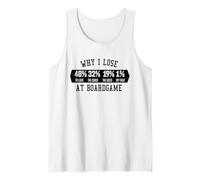 Why I Lose At Boardgame Tarjetas Dados Juegos de Mesa Camiseta sin Mangas
