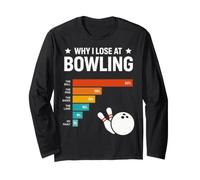 Why I Lose at Bowling Lover Retro Funny Bowler Men Women Manga Larga