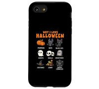 Why I Love Halloween Calabaza Gato Negro Fantasma Calaveras Mamá Papá Carcasa para iPhone SE (2020) / 7/8