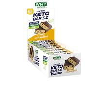 WHY NATURE Ketobar 3.0 Barritas de Proteína con Chocolate - Snack de proteínas para dieta cetogénica - Sabor de galleta - Caja de 28 unidades - 30 g