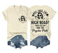 Why Take The High Road When You Can Take The Psycho Path, camiseta divertida Sarcasm Why Take The High Road, Amarillo cremoso, L