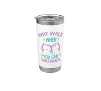 Why Walk When You Can Cartwheel Gymnastics Gymnast Girl Boy Vaso térmico de acero inoxidable de doble pared