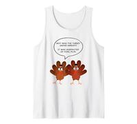 Why Was The Turkey Under Arrest? Funny Thanksgiving Dad Joke Camiseta sin Mangas
