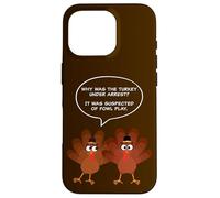 Why Was The Turkey Under Arrest? Funny Thanksgiving Dad Joke Carcasa para iPhone 16 Pro