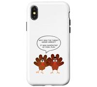 Why Was The Turkey Under Arrest? Funny Thanksgiving Dad Joke Carcasa para iPhone X/XS