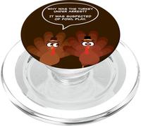 Why Was The Turkey Under Arrest? Funny Thanksgiving Dad Joke PopSockets PopGrip para MagSafe