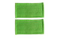 Whychstore Almohadillas reutilizables de microfibra para mopa Swiffer Wet & Dry, paquete de 2 almohadillas de limpieza de poliéster verde de 30 x 14,5 cm, con broches de tela, lavables a máquina y de