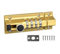 Whychstore Cerradura de combinación con código reajustable y tornillos antirrobo, aleación de zinc inoxidable y construcción de acero para uso en interiores o exteriores, dorado/plateado/negro