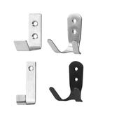 Whychstore Gancho en J de acero inoxidable para toallas y abrigos, organizador resistente montado en la pared o en la puerta, soporte individual plateado/negro