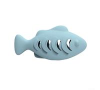 Whychstore Juguete para gatos de interior con características atractivas, dispensador de alimentos en forma de pez para mejorar el tiempo de juego (azul)