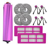Whychstore Kit de cepillo lateral principal, filtro y paño de fregona para aspiradoras robot Eureka J15 y Evo Ultra, 1 juego con cepillos de nailon, paños de microfibra y papel de filtro plisado