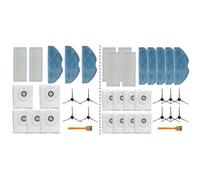Whychstore Kit de repuesto de filtro, paño de fregona, bolsa de polvo y cepillo lateral para aspiradora robot EZVIZ RE4 Plus y RE5 Plus, paquete de 2 paños de fregona, 5 bolsas de polvo, 4 cepillos