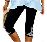 Whychstore Leggings capri para mujer, cintura alta, estampados, pantalones cortos elásticos para gimnasio, entrenamiento de verano, ropa activa, tallas S-XXL