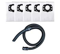 Whychstore Manguera y bolsas de repuesto para Karcher NT20 30 WD1-WD6, 2,5 m extra larga con puños giratorios duales, kit de 5 bolsas de polvo