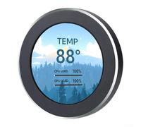 Whychstore Monitor USB, pantalla redonda IPS de 2.8 pulgadas, pantalla secundaria refrigerada por agua, para monitoreo CPUGPU en tiempo real (negro)