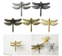 Whychstore Pomos de armario de aleación de zinc en forma de libélula, dorado/plateado/oro antiguo/bronce/acabado de estaño, para muebles de habitación infantil